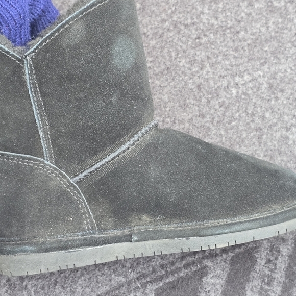 Bearpaw Rosie Suede Black Button Youth Boots Sz 3 - Picture 14 of 14